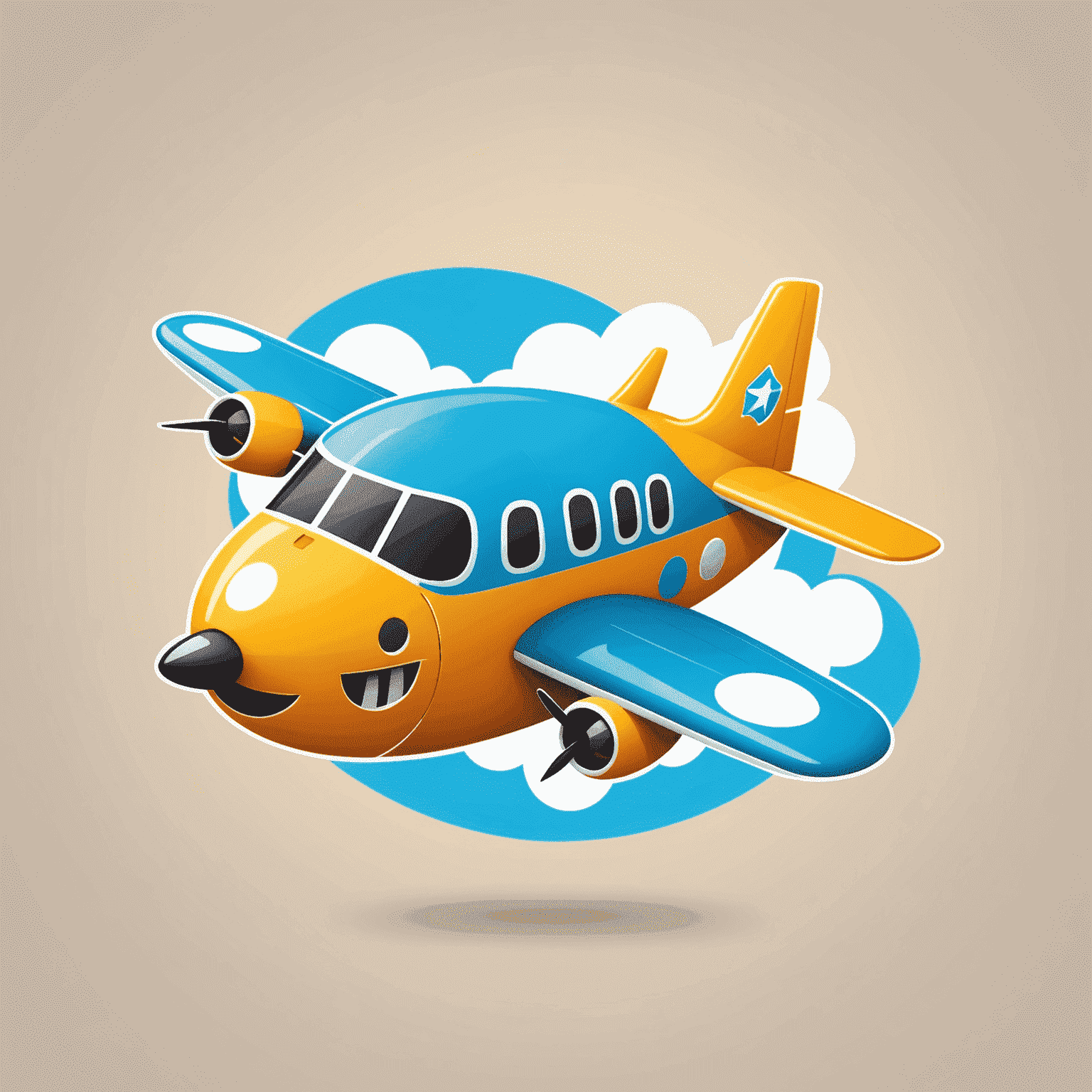 Funky Digital Agency logo featuring a whimsical cartoon airplane with a smiley face