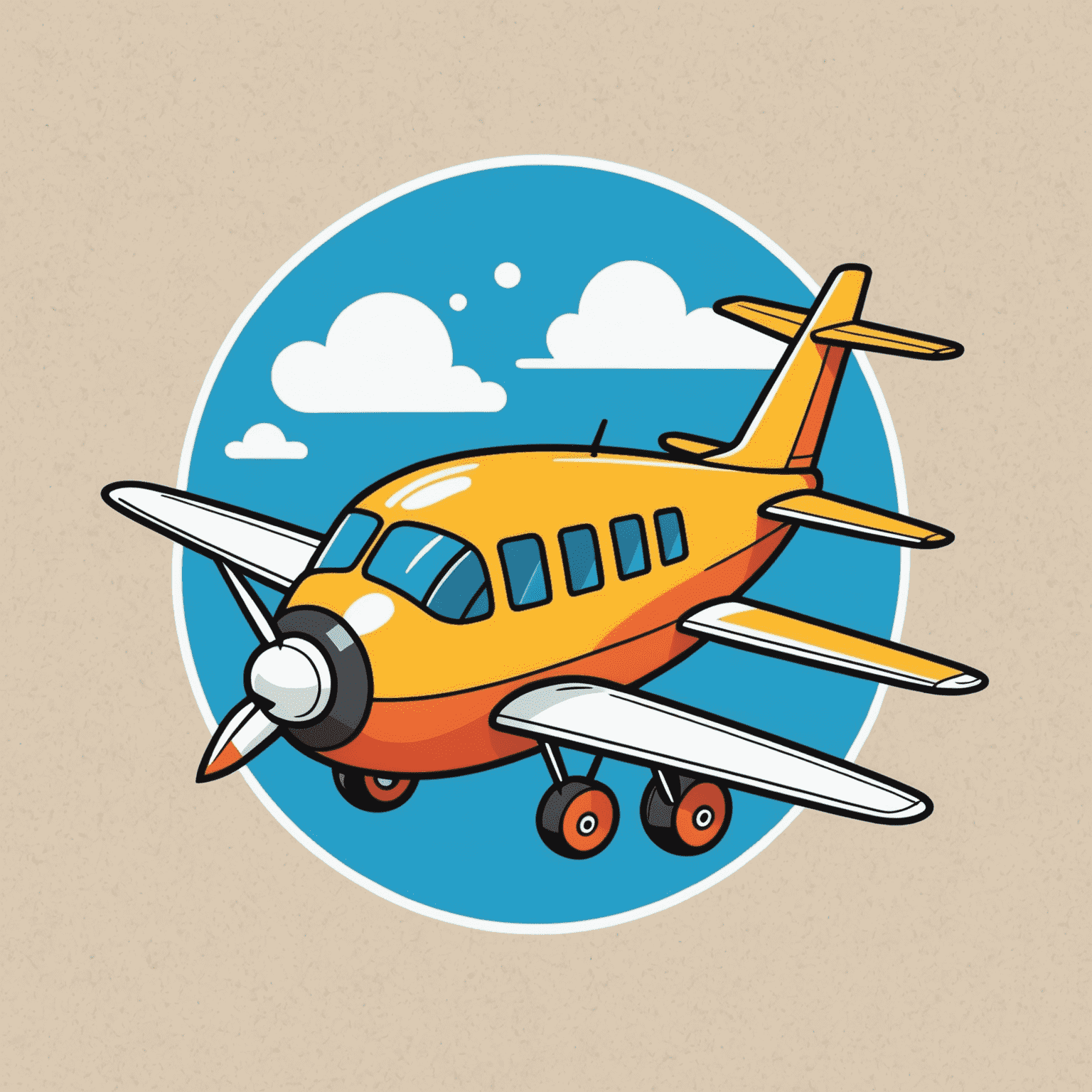 Funky Digital Agency logo featuring a whimsical cartoon airplane with a smiley face