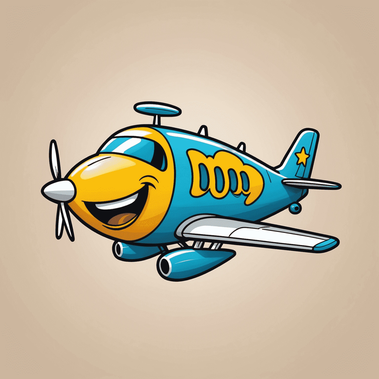 Funky Digital Agency logo featuring a whimsical cartoon airplane with a smiley face