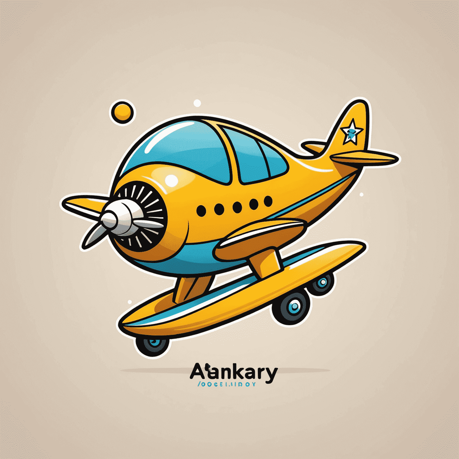 Funky Digital Agency logo featuring a whimsical cartoon airplane with a smiley face