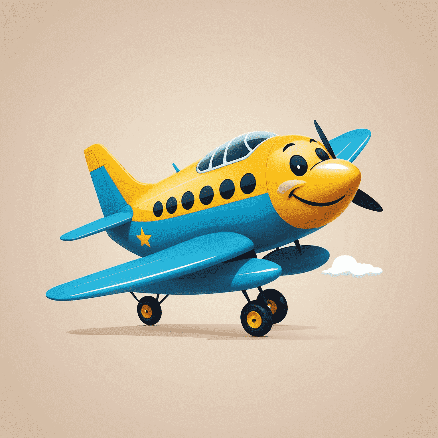 Funky Digital Agency logo featuring a whimsical cartoon airplane with a smiley face